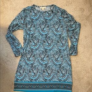 Michael Kors Black and Blue Paisley Dress